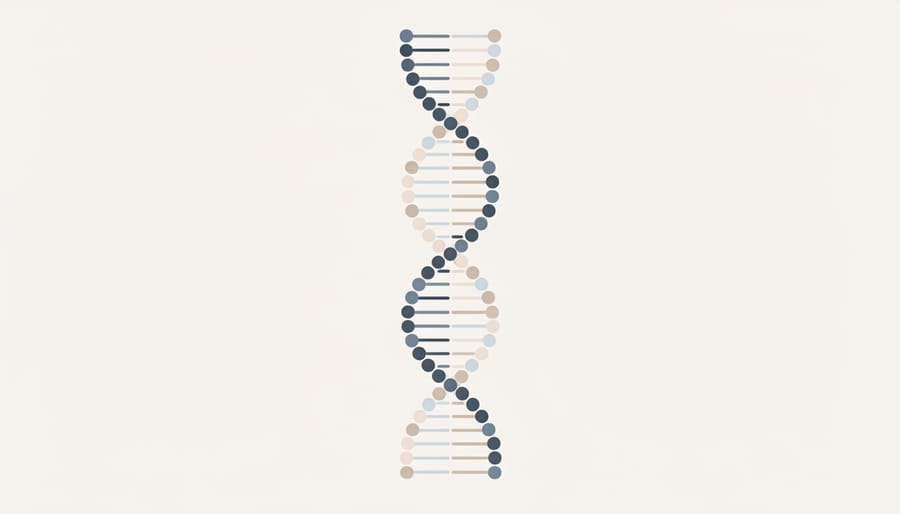 Close-up of a DNA double helix sculpture made of glass or metal under studio lighting